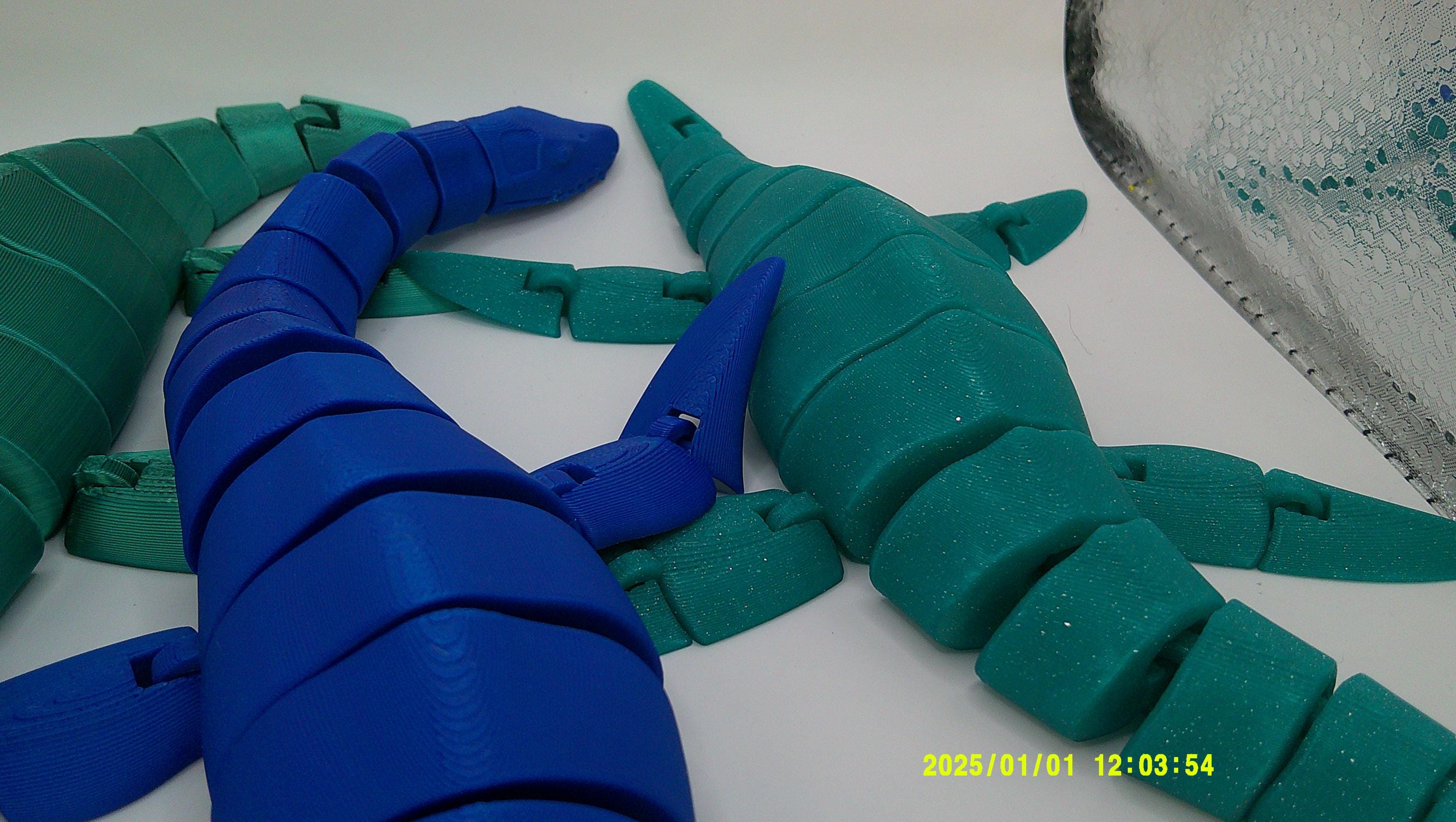 Flexible Plesiosaur Model, 3D Printed Articulated Ocean Creature, Long‑Neck Sea Figure