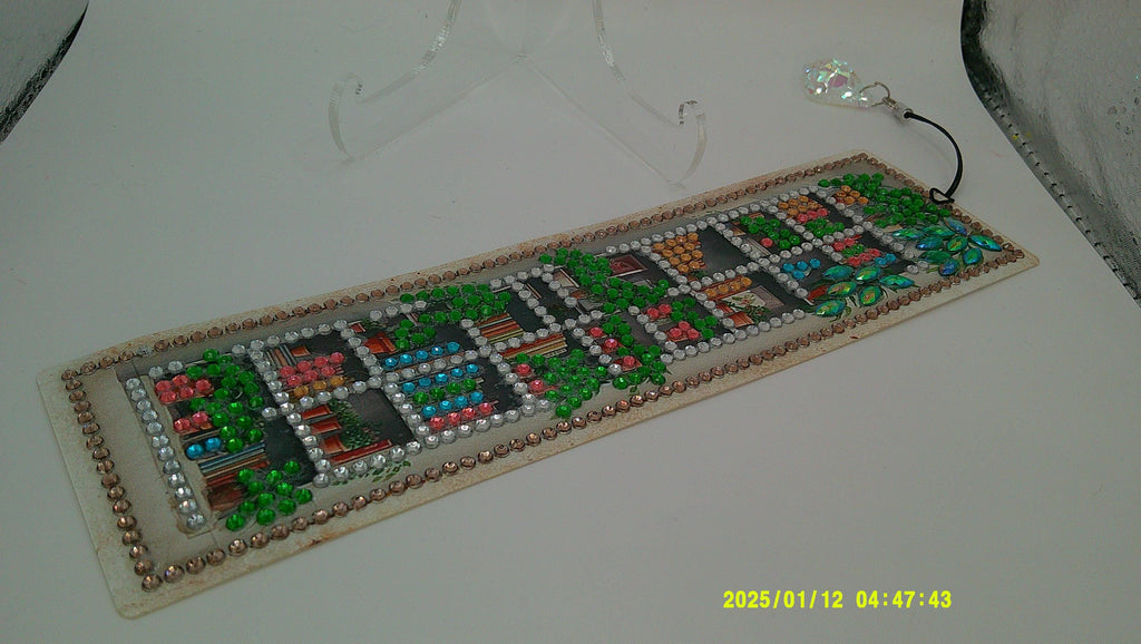 Cozy Window Scenes Diamond Art Bookmark | Rhinestone Mosaic Page Marker