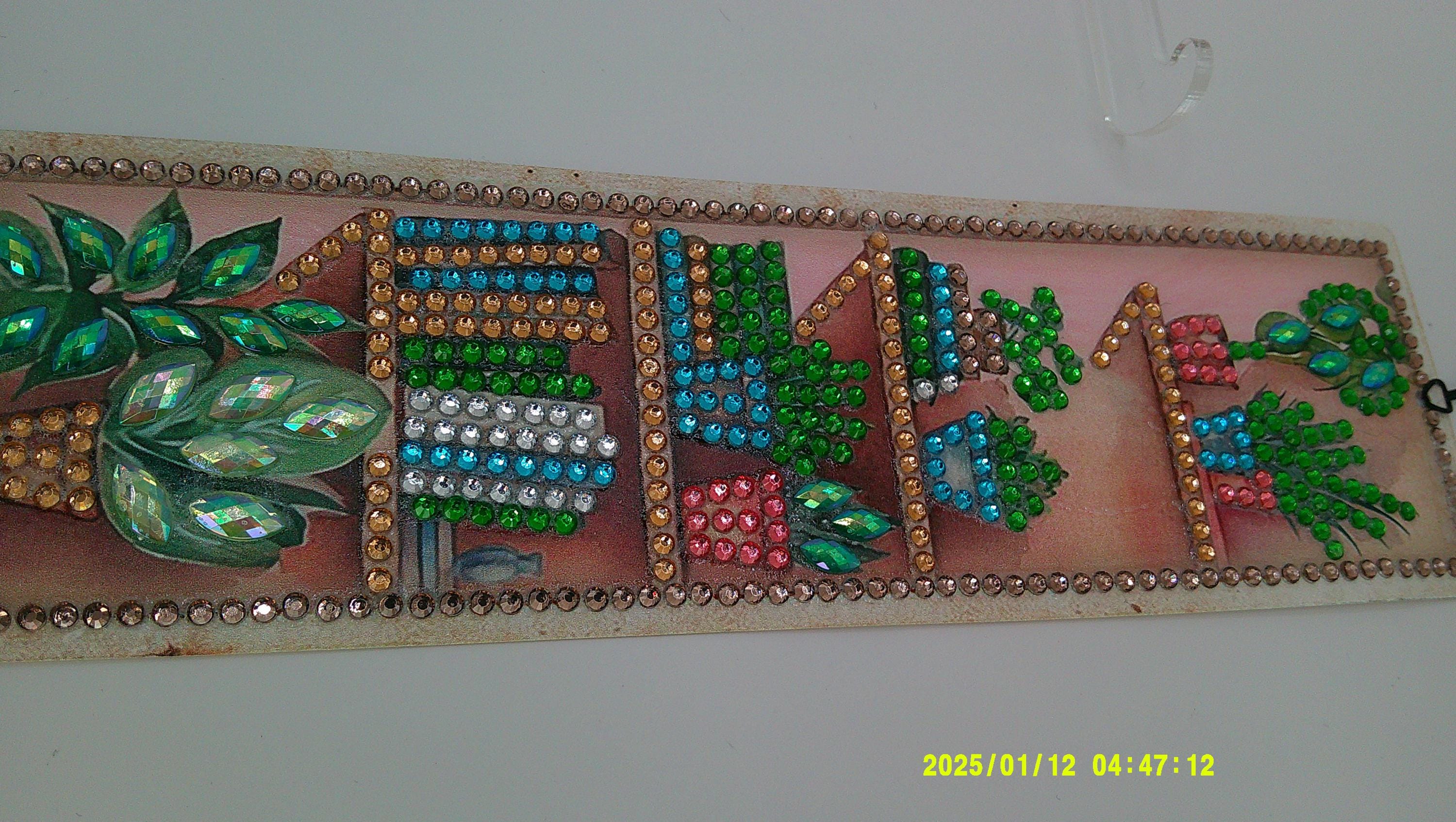 Plant Shelf Rhinestone Bookmark | Colorful Diamond Art Page Marker