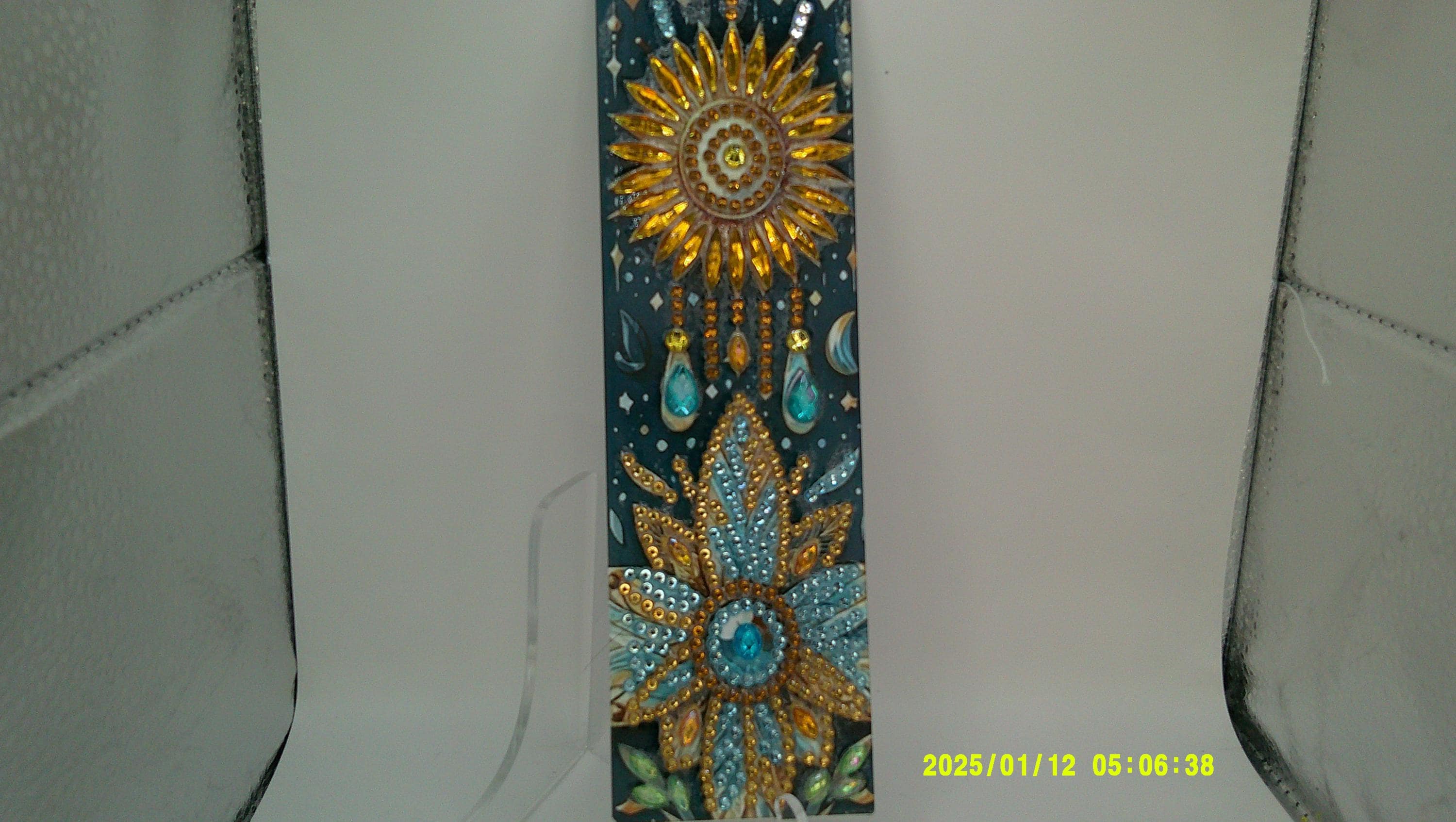 Cosmic Flower Rhinestone Bookmark | Blue & Gold + Sunset Bloom