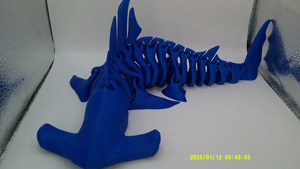 Articulated Hammerhead Shark Skeleton, 3D Printed Flexi Marine Animal Figure