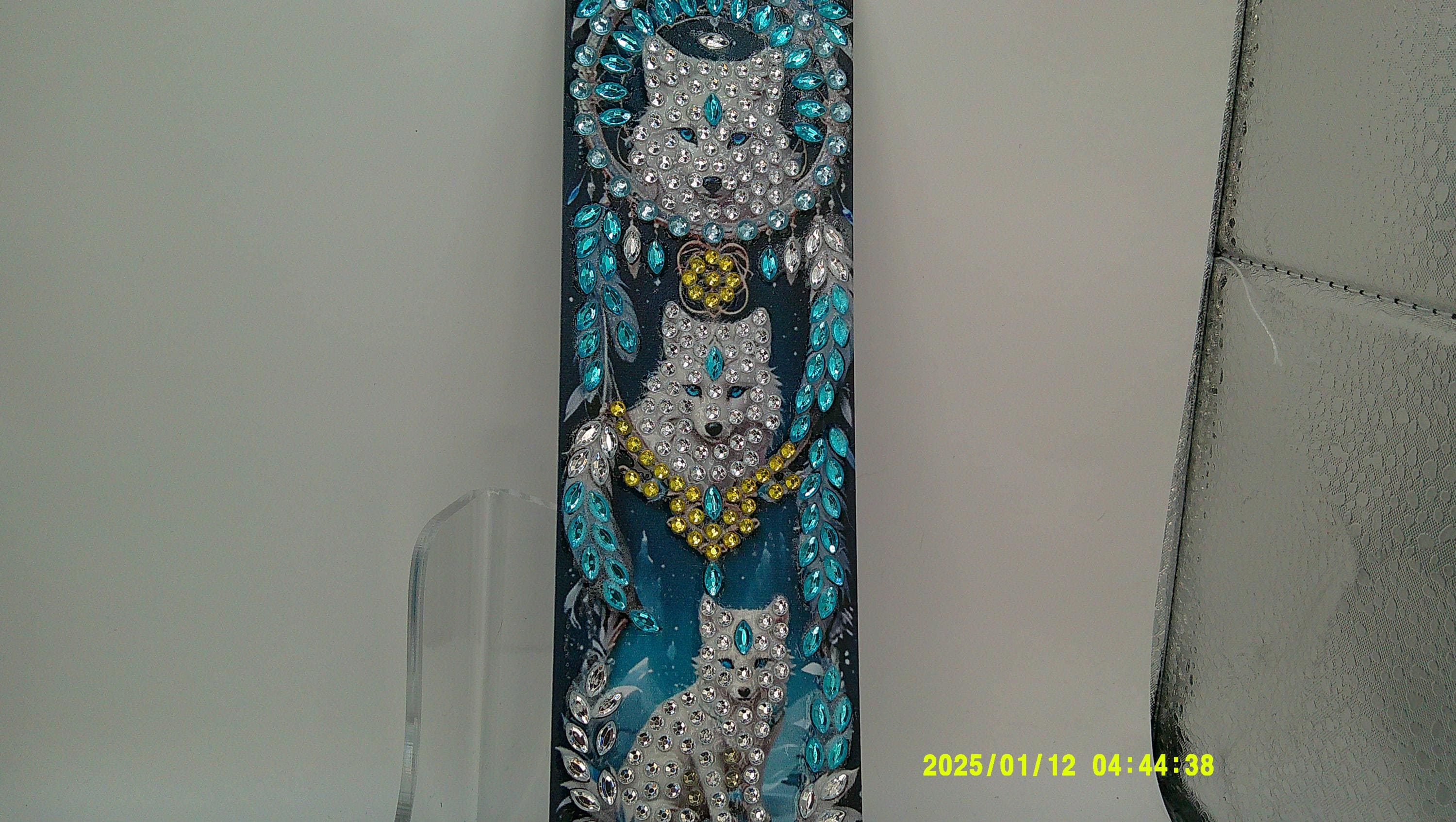 Fantasy Wolf Pack Bookmark | Sparkling Diamond Art Night Scene