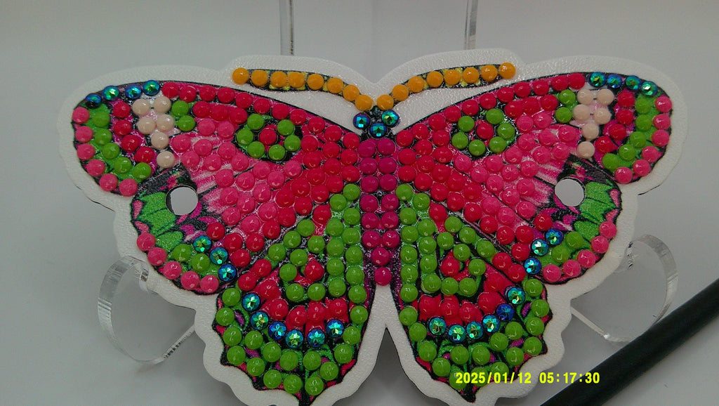 Handcrafted Butterfly Diamond Art Mask | Detailed Beaded Design