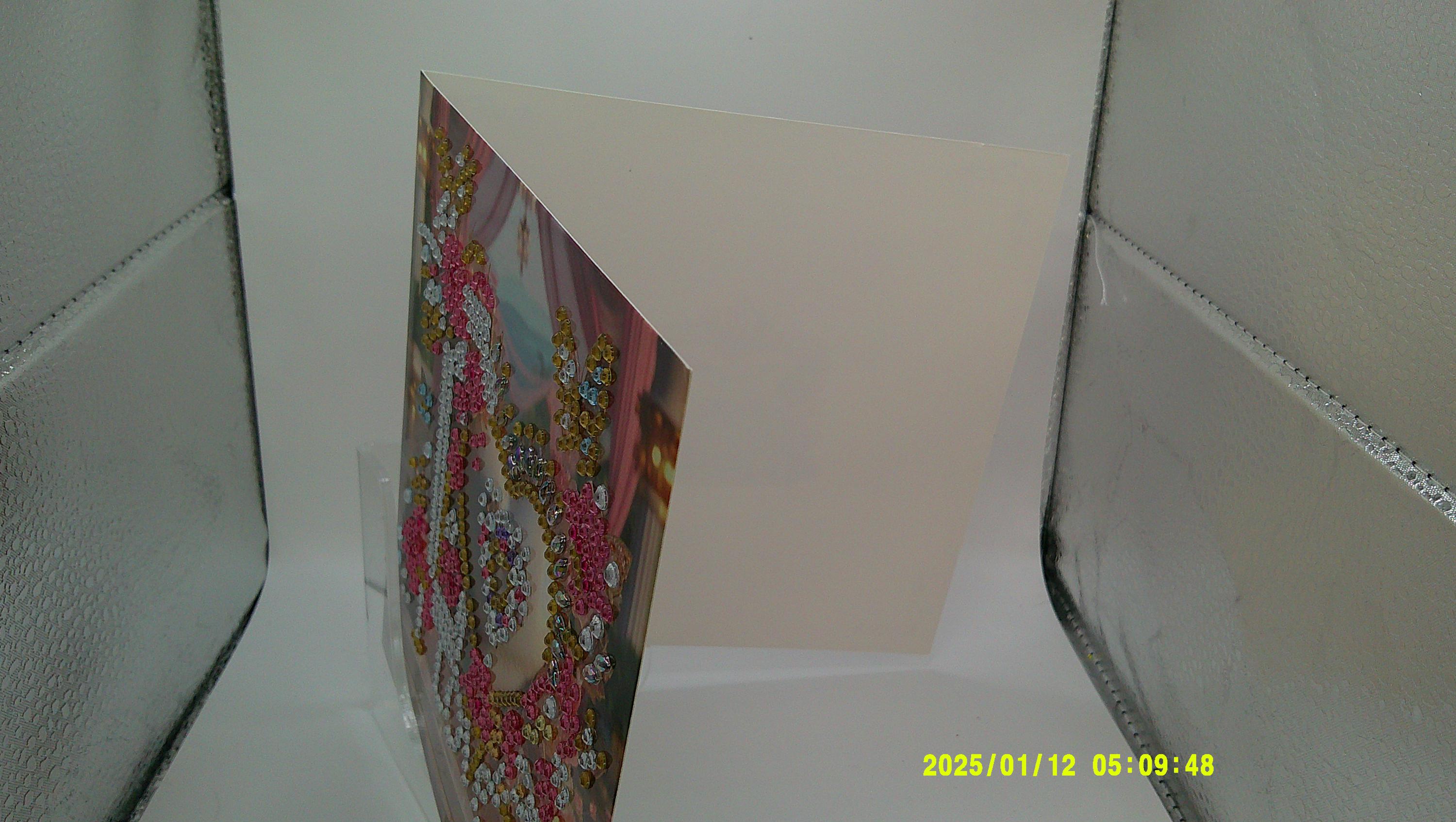 Floral Heart Diamond Art Card | Colorful Rhinestone Love Design