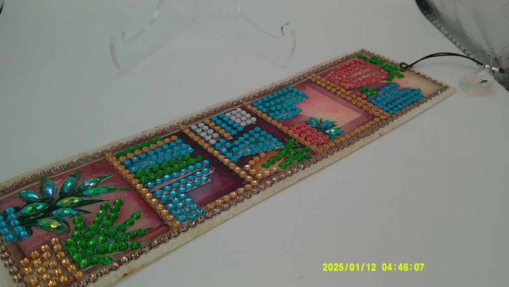 Cozy Window & Plants Diamond Art Bookmark | Rhinestone Bookshelf‑Style Design