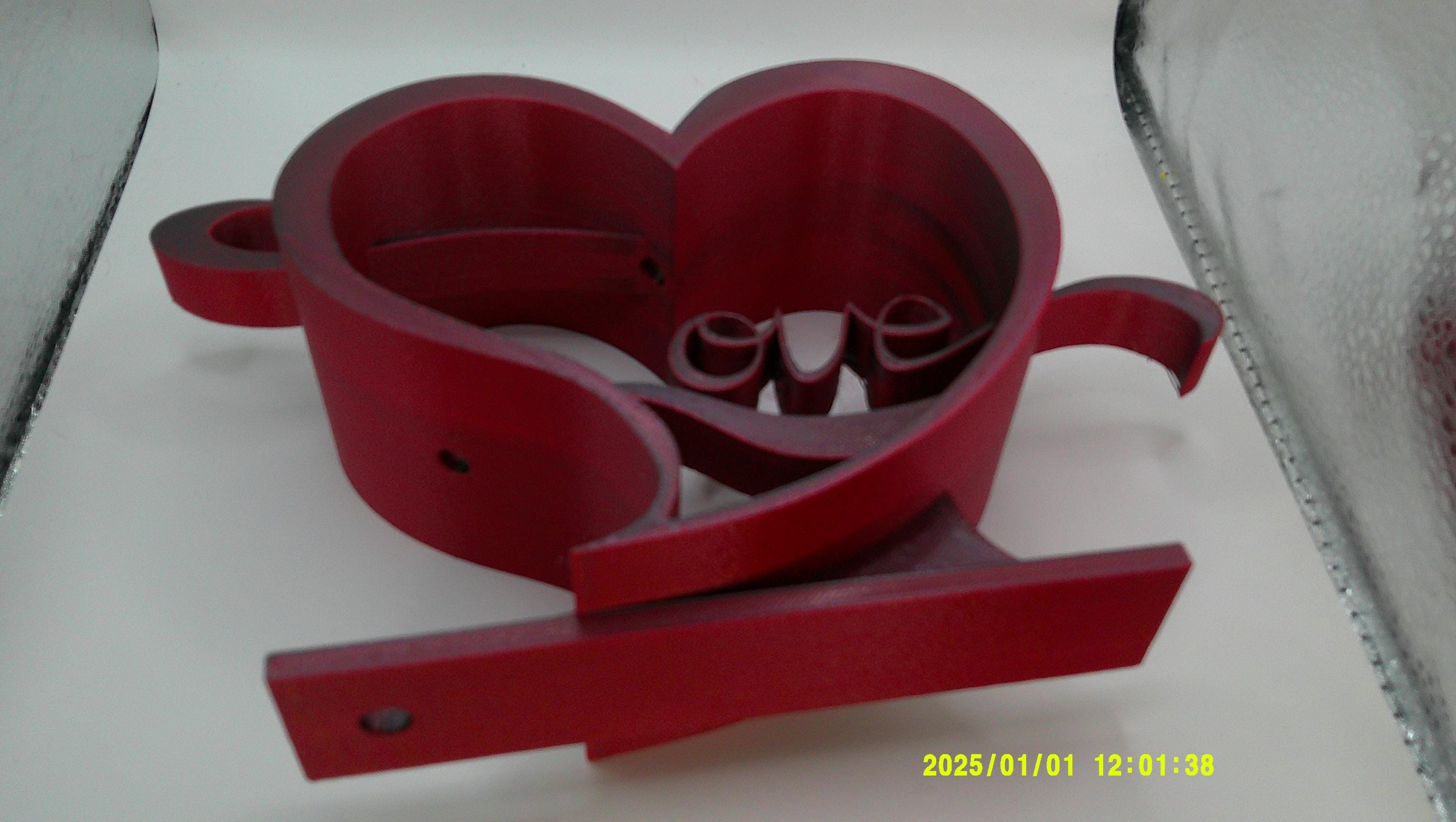 3D Printed Love Heart Sculpture – Modern Art Flower Holder