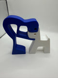 3D Printed Dog and Owner Statue - Minimalist Pet Memorial Gift