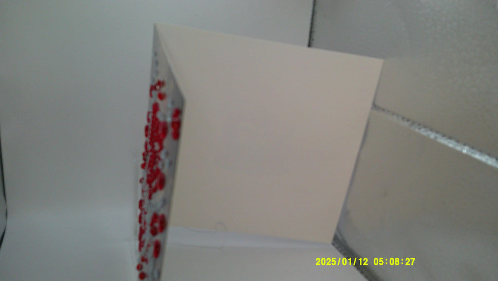 Handmade Diamond Art Love Note | Red Heart & Silver Accents