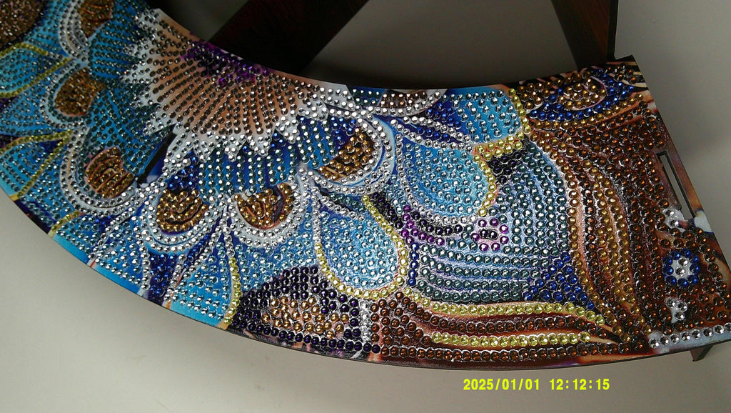 Sparkling Diamond Art Corner Display, 3‑Tier Rhinestone Shelf