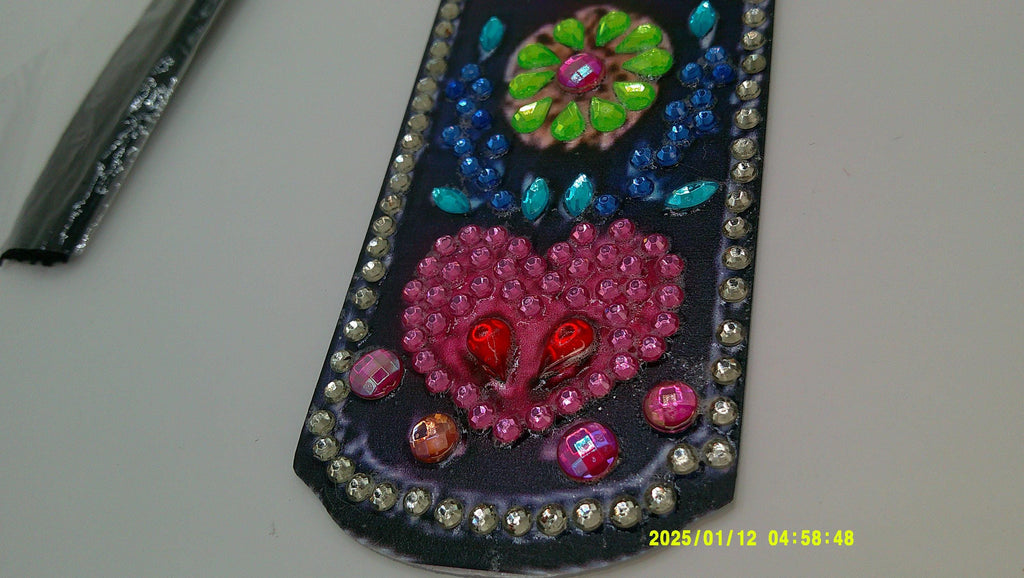Colorful Floral Diamond Art Bookmark | Vibrant Rhinestone Mosaic
