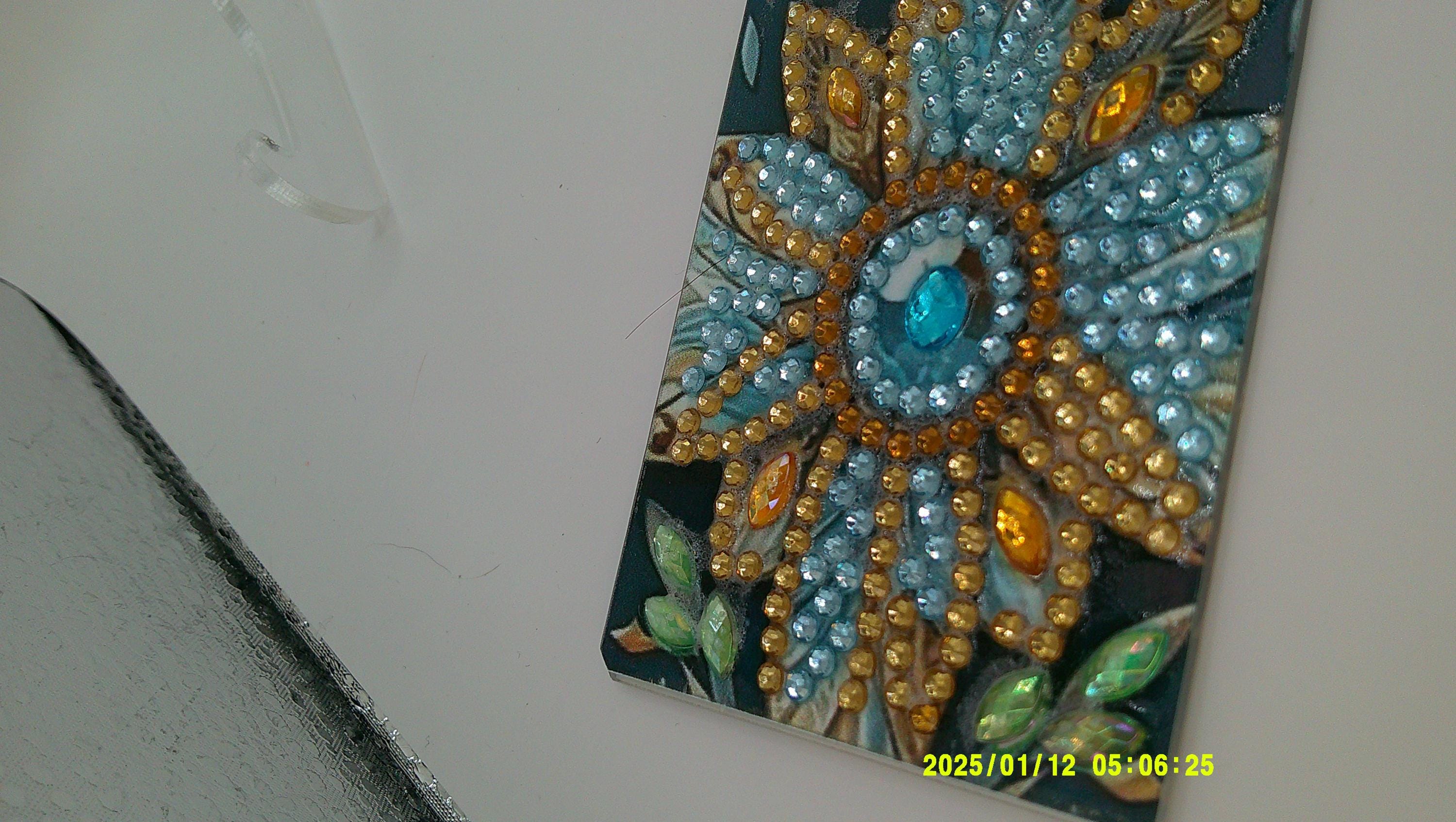 Cosmic Flower Rhinestone Bookmark | Blue & Gold + Sunset Bloom