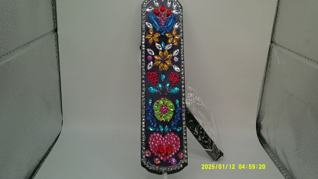 Colorful Floral Diamond Art Bookmark | Vibrant Rhinestone Mosaic