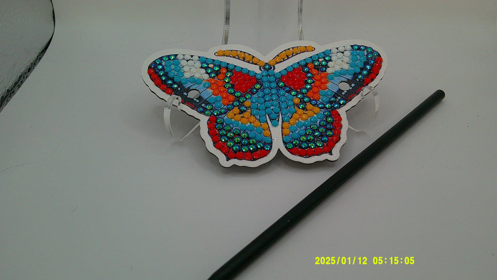 Rainbow Butterfly Diamond Art Hair Pin | Multicolor Rhinestone Design