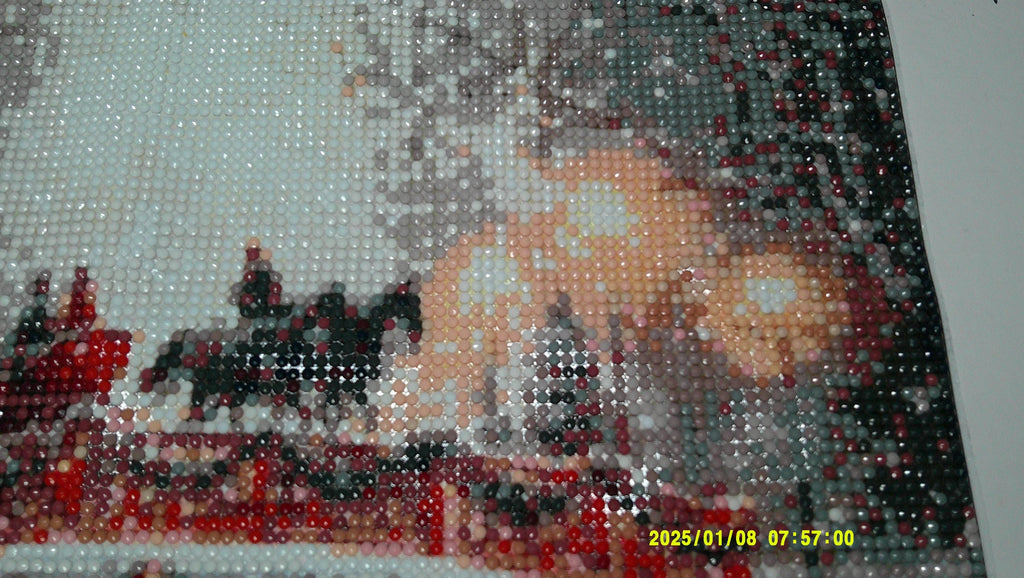Horse‑Drawn Sleigh on Snowy Bridge | Winter Diamond Art Wall Decor