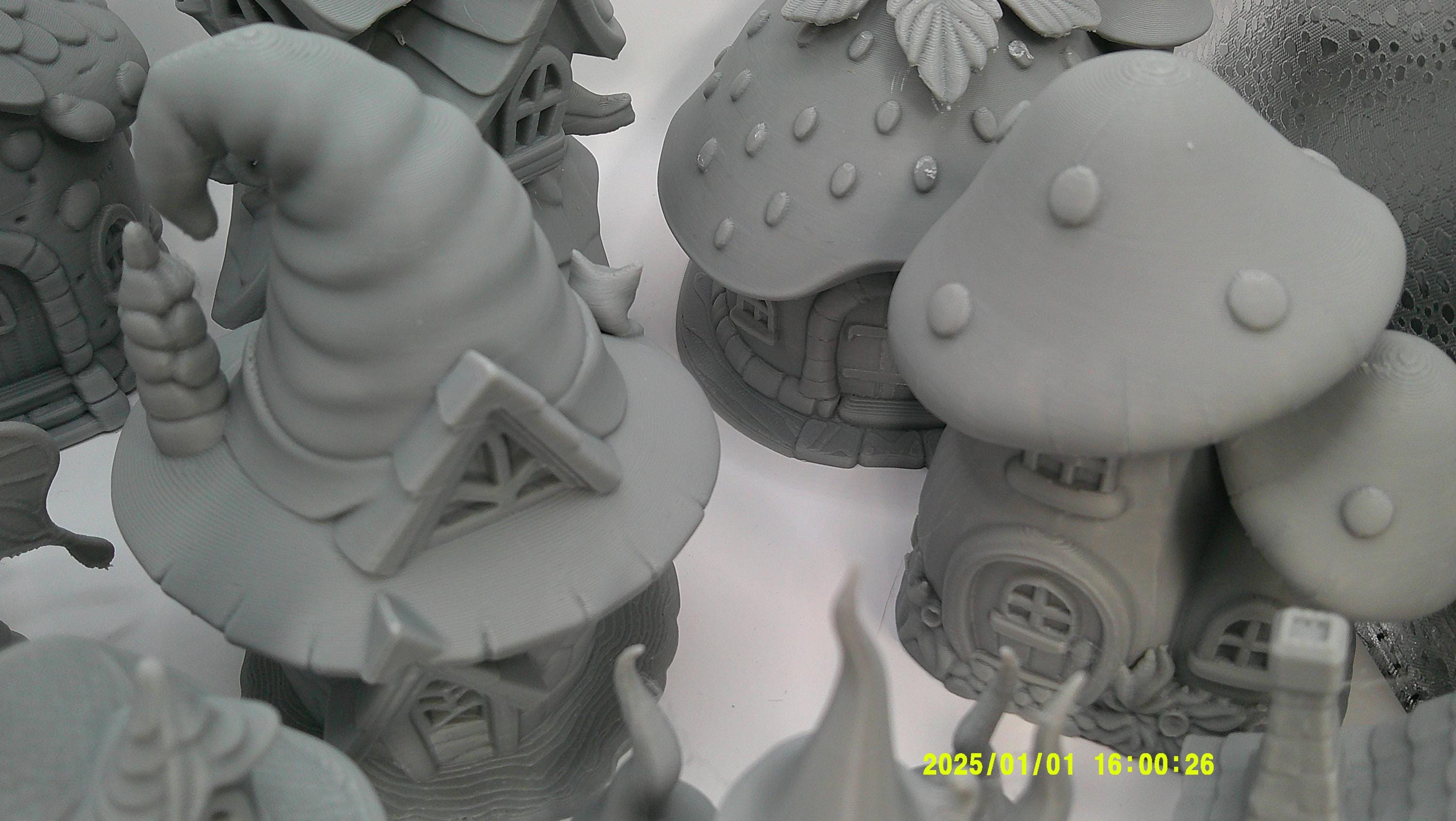 3D Printed Whimsical Fairy Village Mini Houses