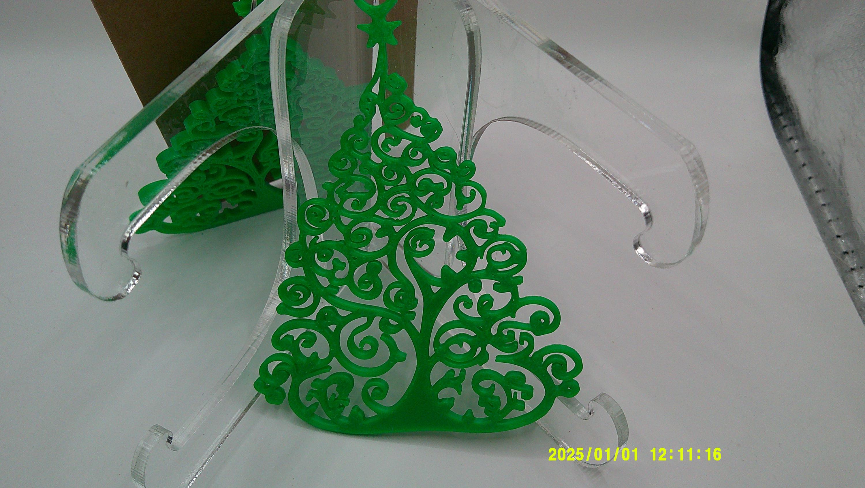 Swirled Tree Earrings – 3D Printed Holiday Magic