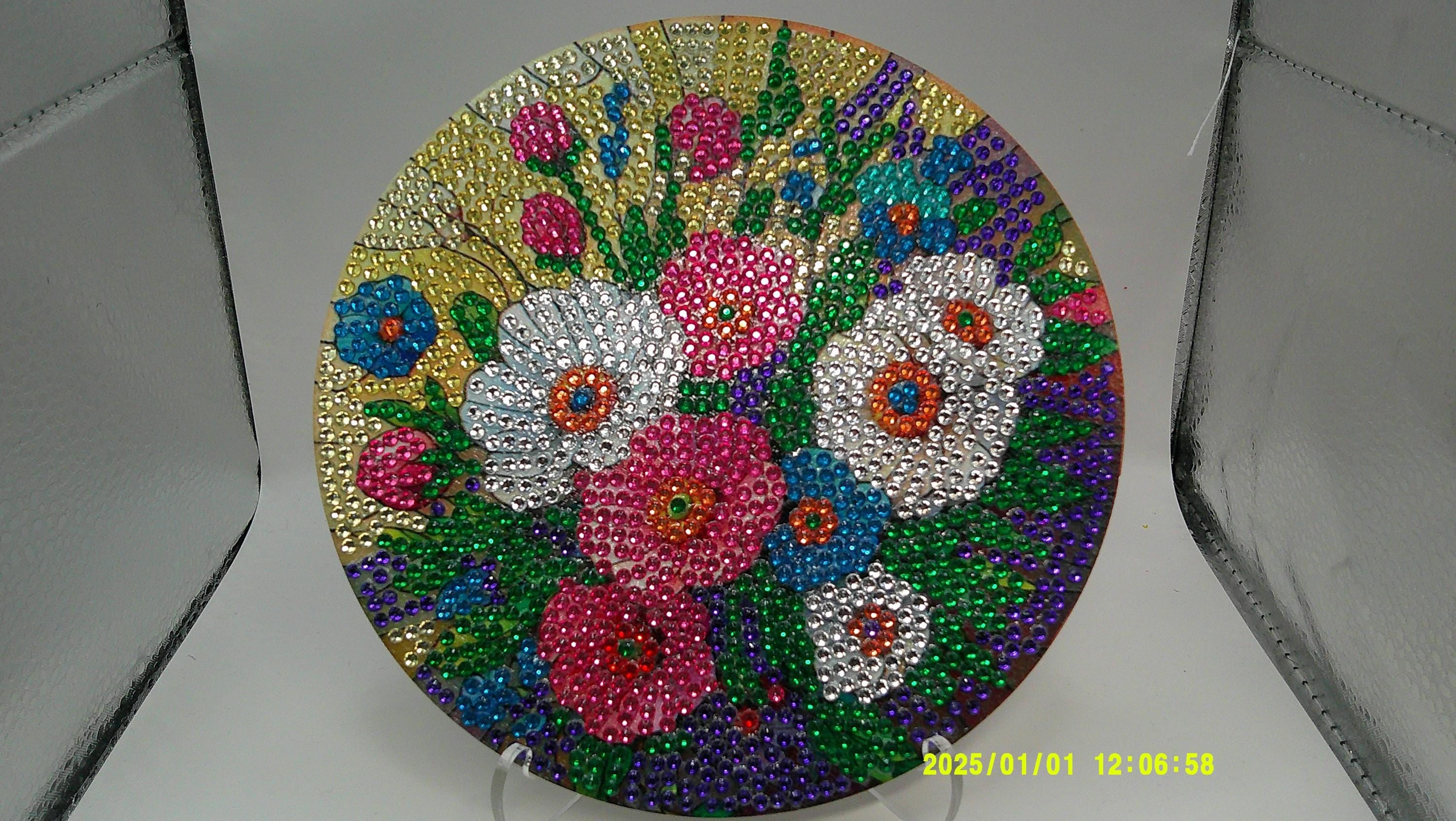 Rainbow Garden Bloom Diamond Art Trivet