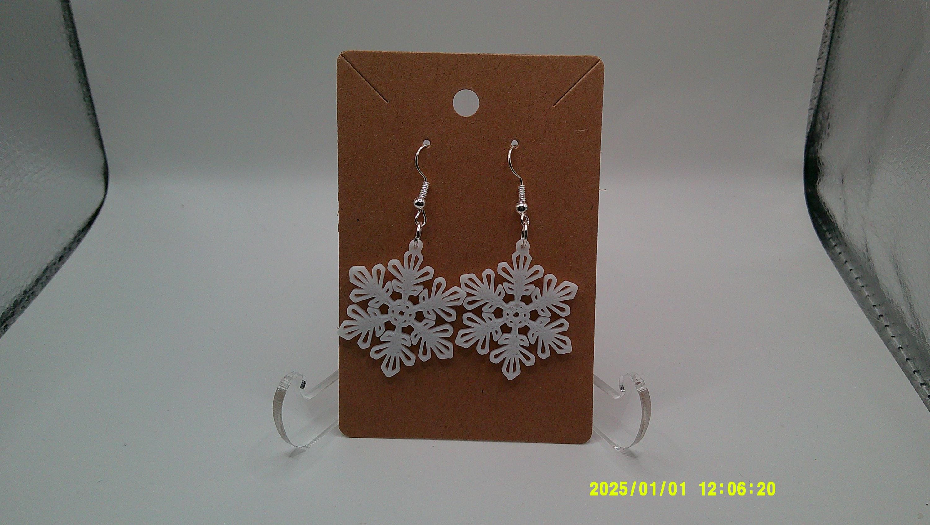 Holiday Snowflake Earrings – 3D Printed Seasonal Style