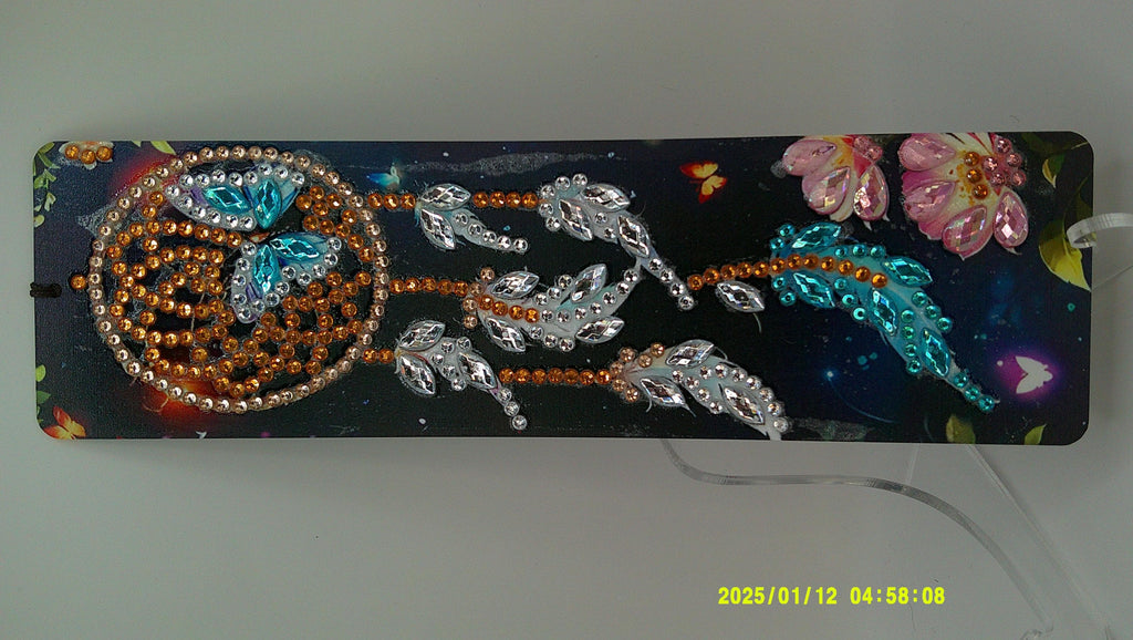 Butterfly Dreamcatcher Diamond Art Bookmark | Sparkling Rhinestone Feathers