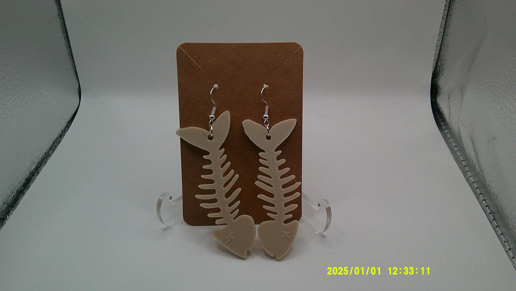 Catch & Release Earrings – Playful Fishbone Drop Pair