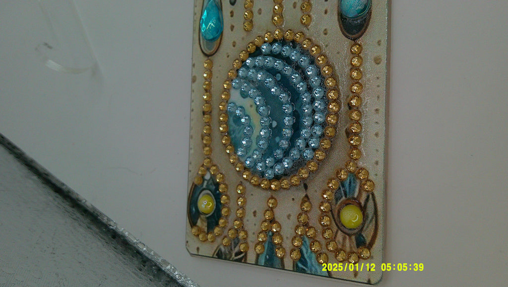Floral & Circle Pattern Rhinestone Plaque | Artistic Gem Decor
