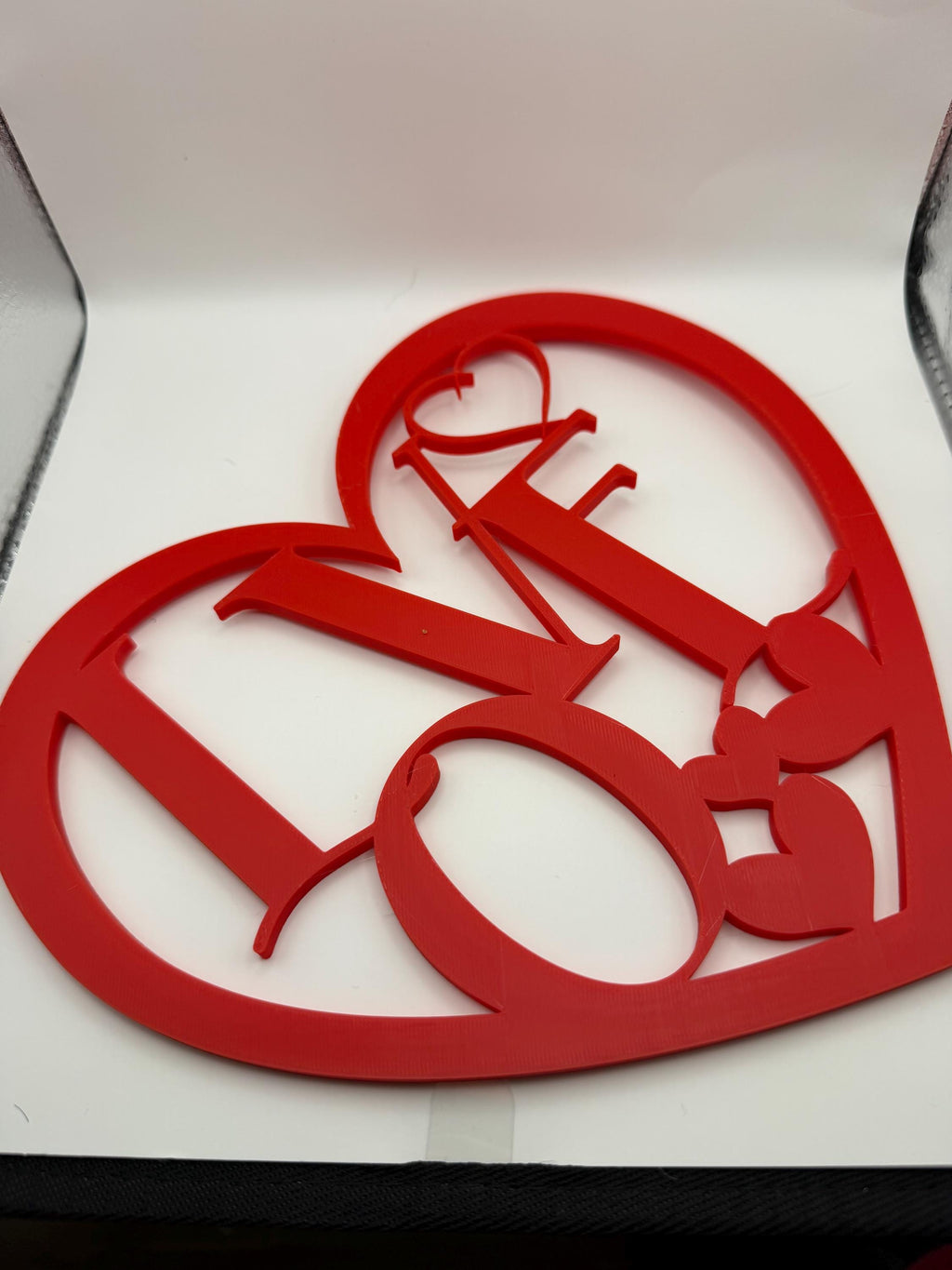 3D Printed Tilted Heart Love Sign with Stand