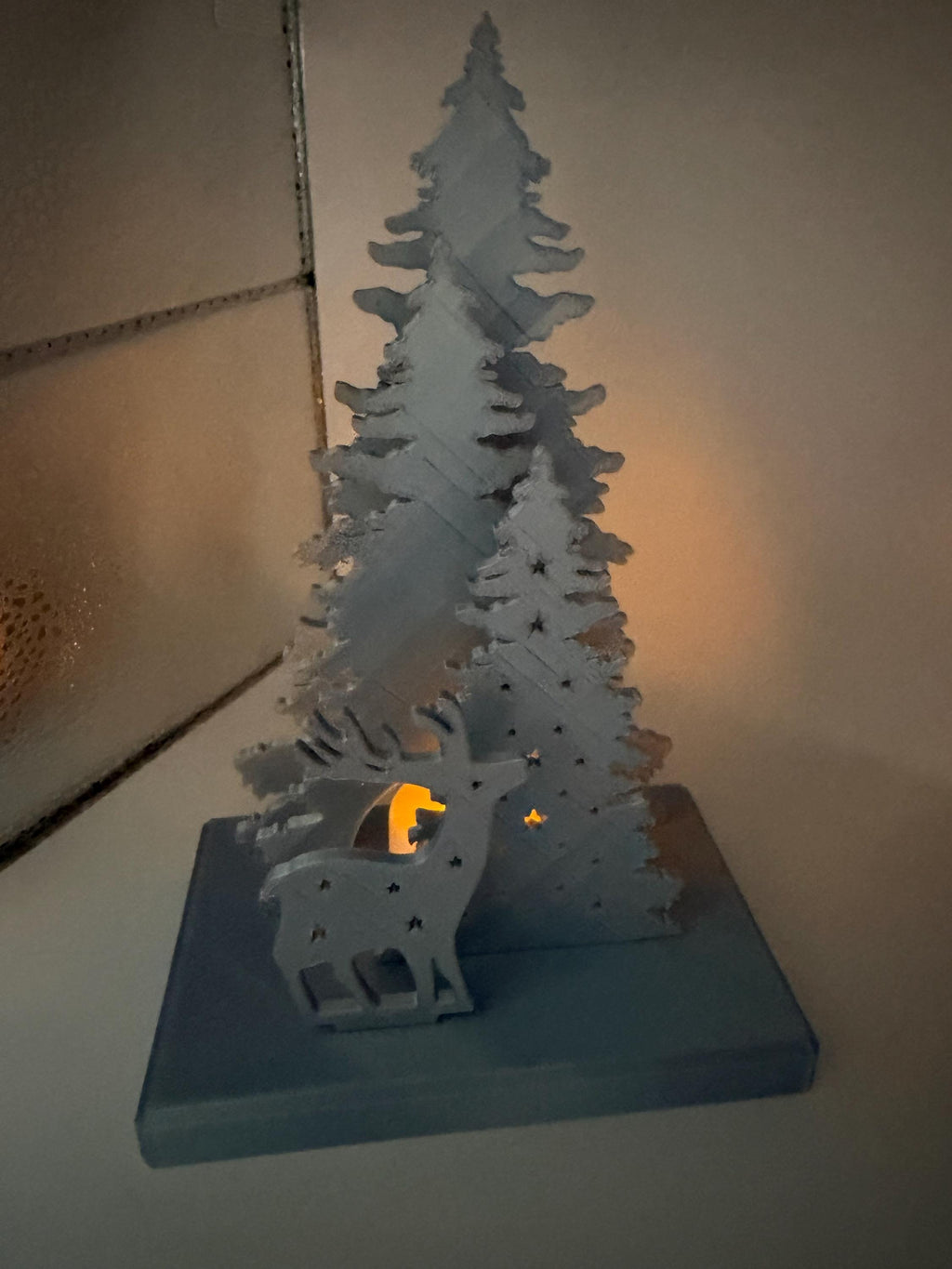 Woodland Deer Tea Light Holder - 3S Printed Forest Scene