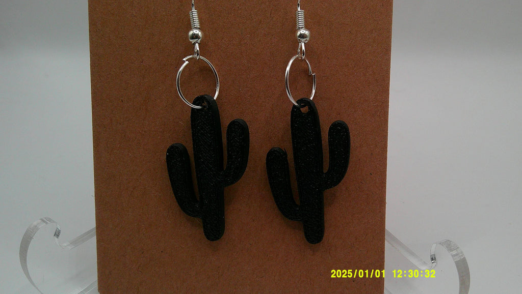 Cactus Charm Earrings – 3D Printed Desert Dangles