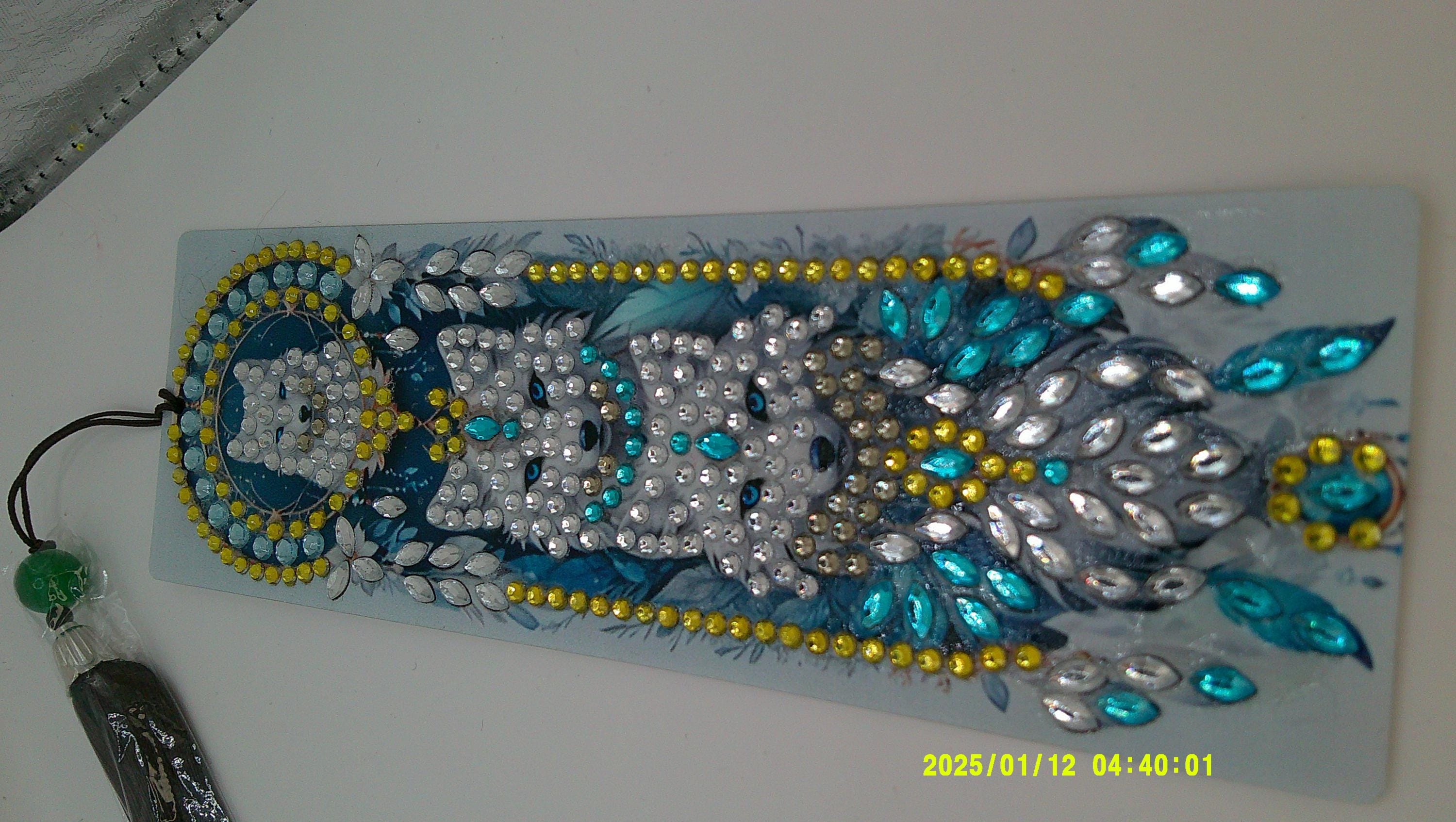 Mystic Wolf Trio Bookmark | Sparkling Diamond Art Dreamcatcher