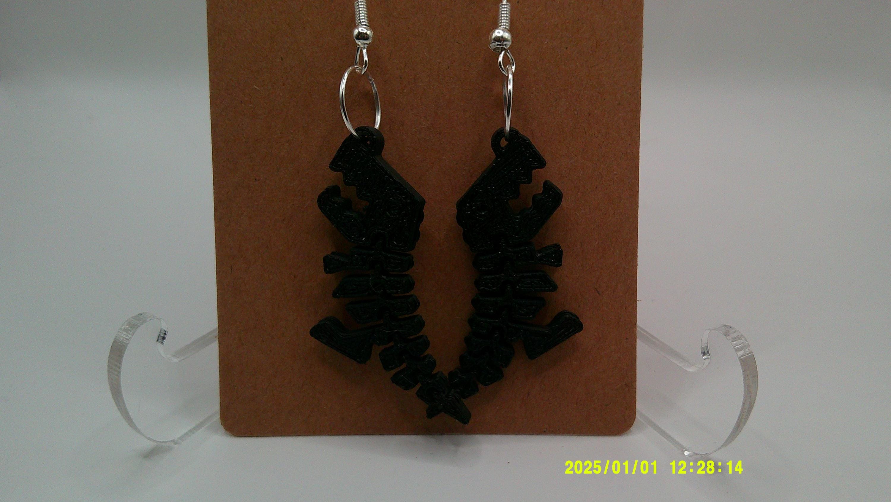 Flex Dino Earrings – 3D Printed Pixel Power