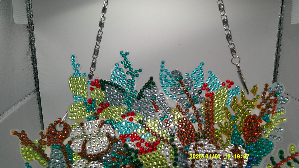 Glittering Winter Blooms Suncatcher