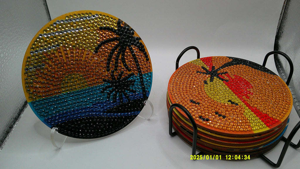 Island Sunset Diamond Art Coaster Collection