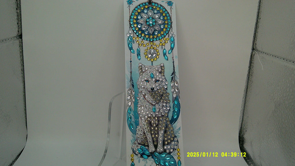 Mystic Forest Wolf Bookmark | Sparkling Diamond Art Design