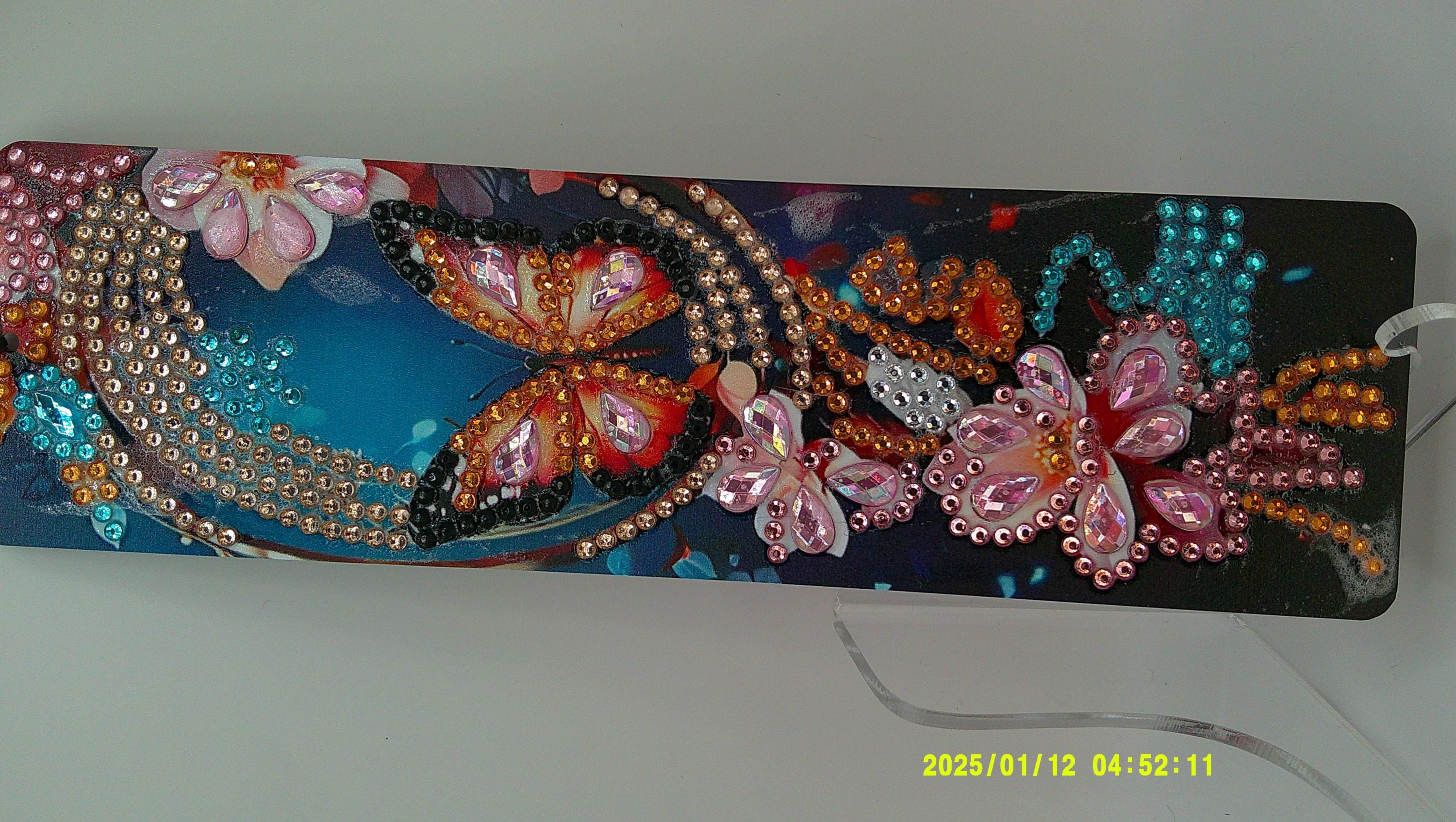 Colorful Butterfly Mosaic Bookmark | Vibrant Rhinestone Diamond Art