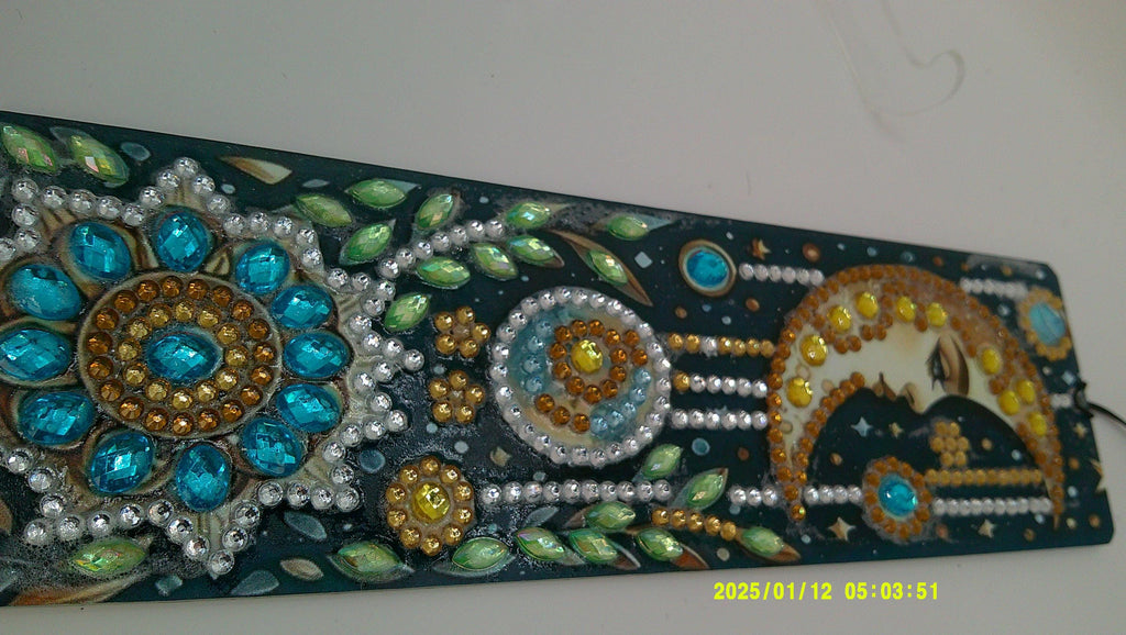Crescent Moon & Stars Bookmark | Sparkling Diamond Art Design