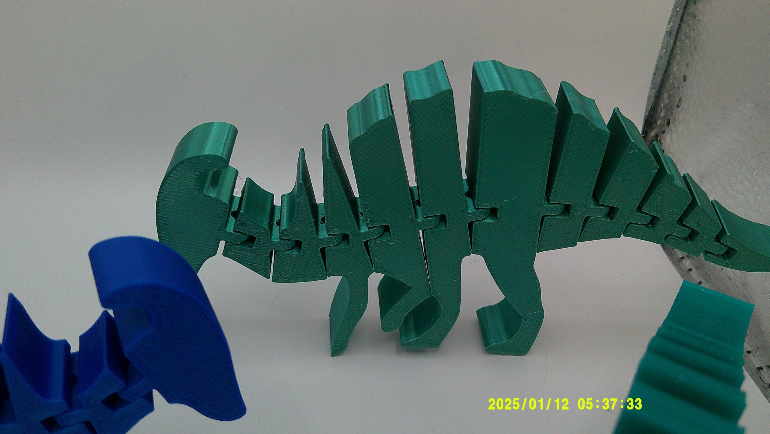 3D Printed Flexi Dinosaur Toy, Articulated Fidget Dino
