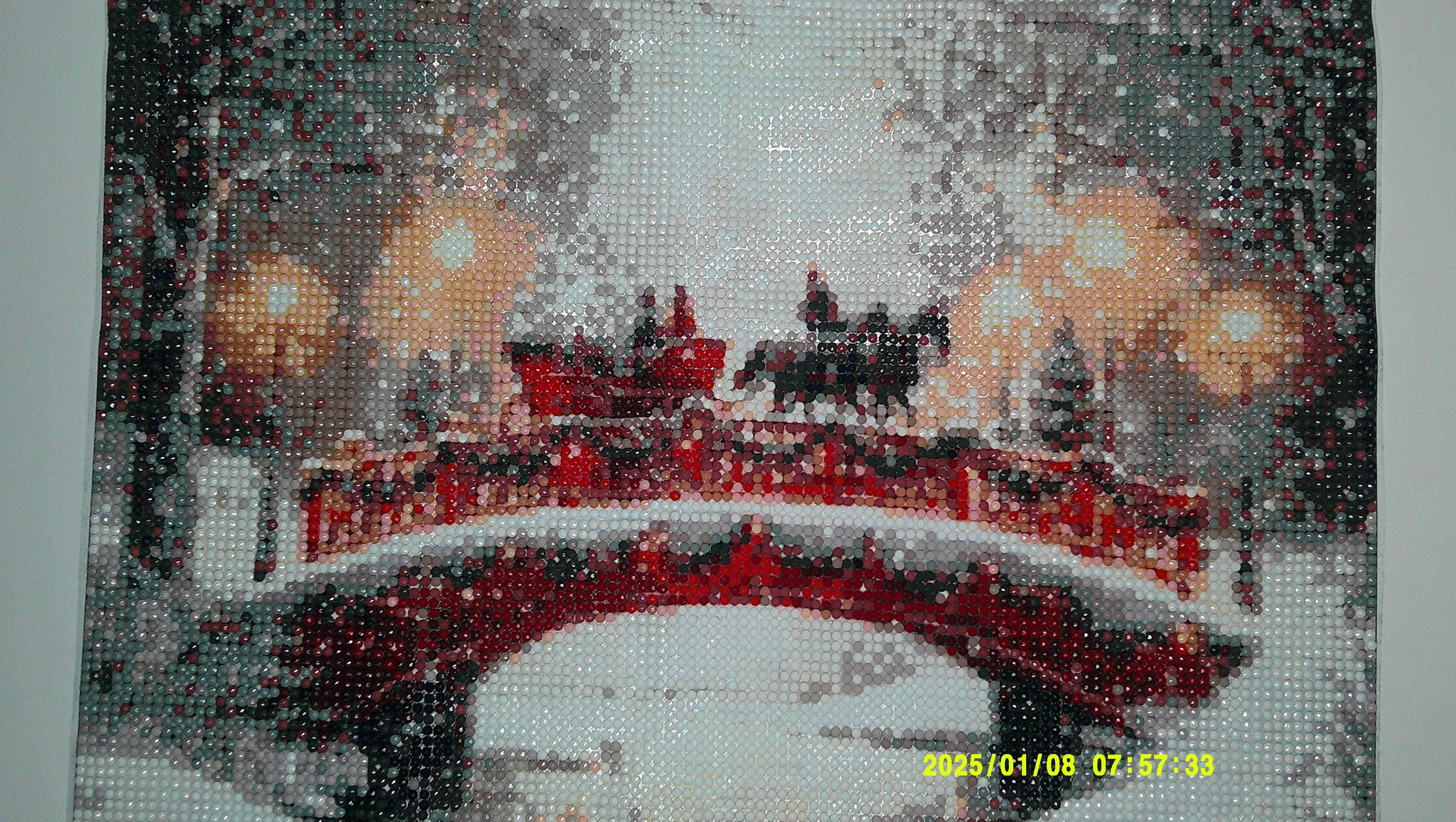 Horse‑Drawn Sleigh on Snowy Bridge | Winter Diamond Art Wall Decor