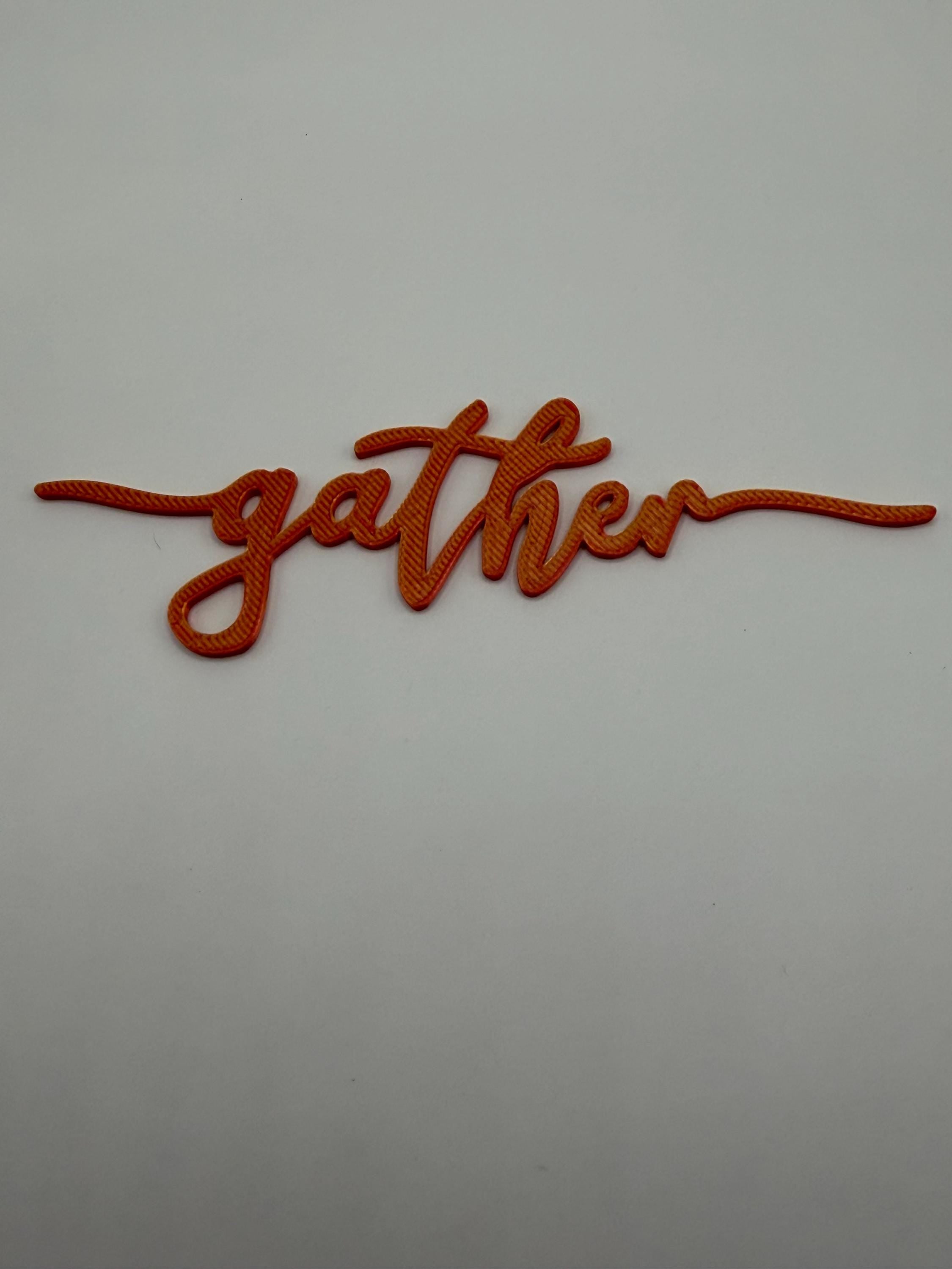 3D Printed Harvest Table Word Accents