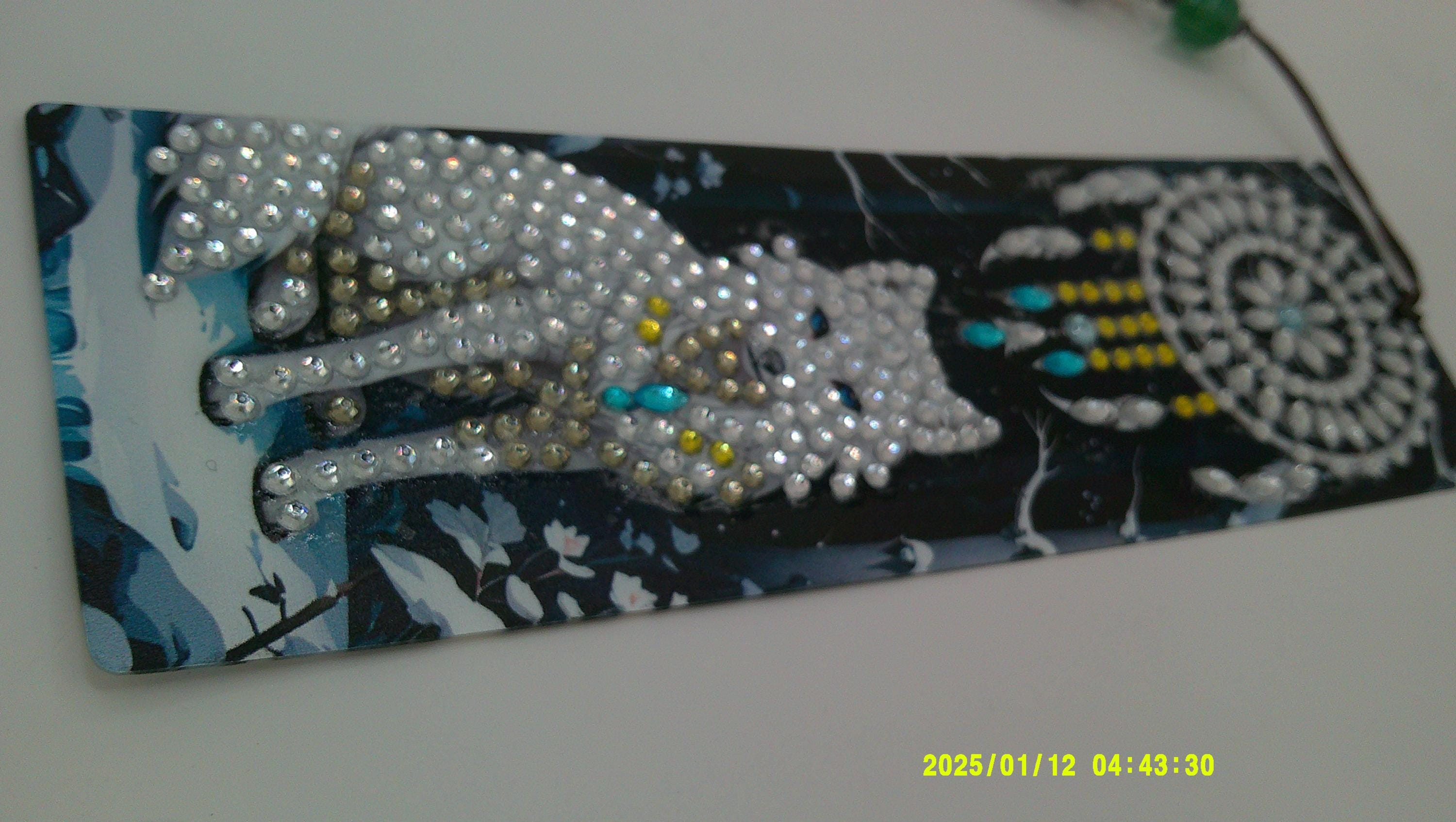 White Wolf Dreamcatcher Diamond Art Bookmark | Sparkling Spirit Wolf Page Marker