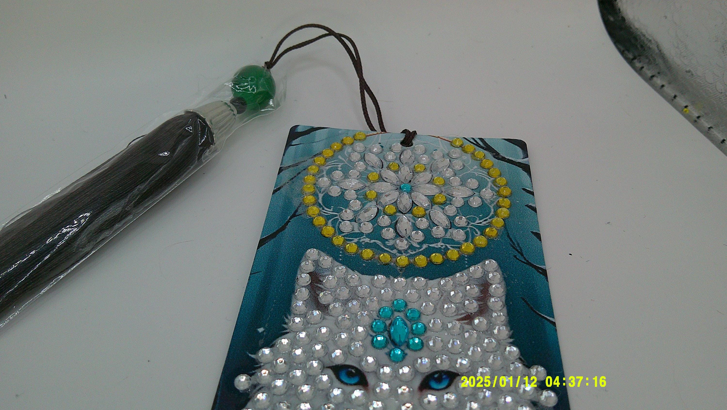 Celestial Wolf Bookmark | Shimmering Diamond Art Dreamcatcher