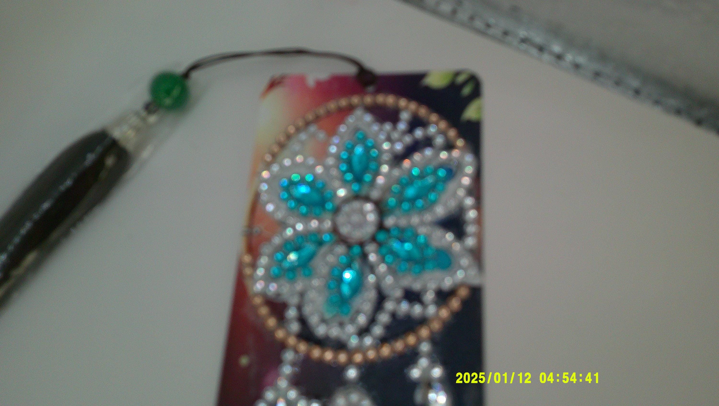 Floral Mandala Rhinestone Bookmark | Colorful Diamond Art Page Marker