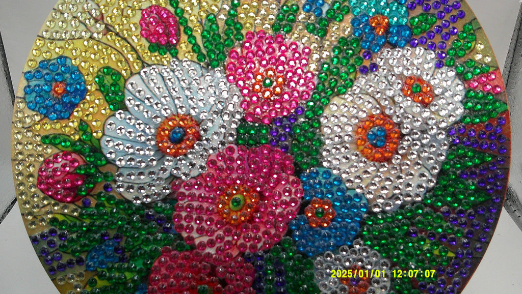 Rainbow Garden Bloom Diamond Art Trivet