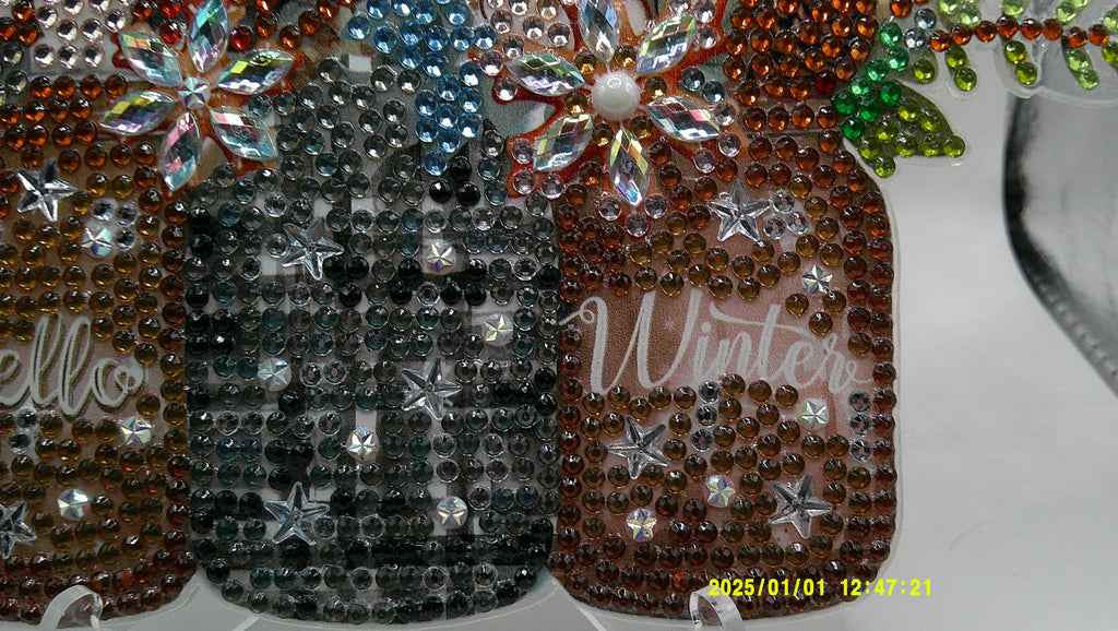 Hello Winter Wildflower Arrangement – Diamond Art Acrylic Decor