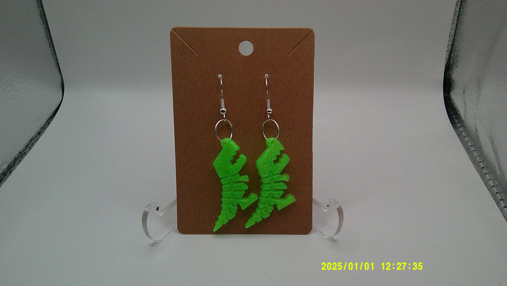 Flex Dino Earrings – 3D Printed Pixel Power
