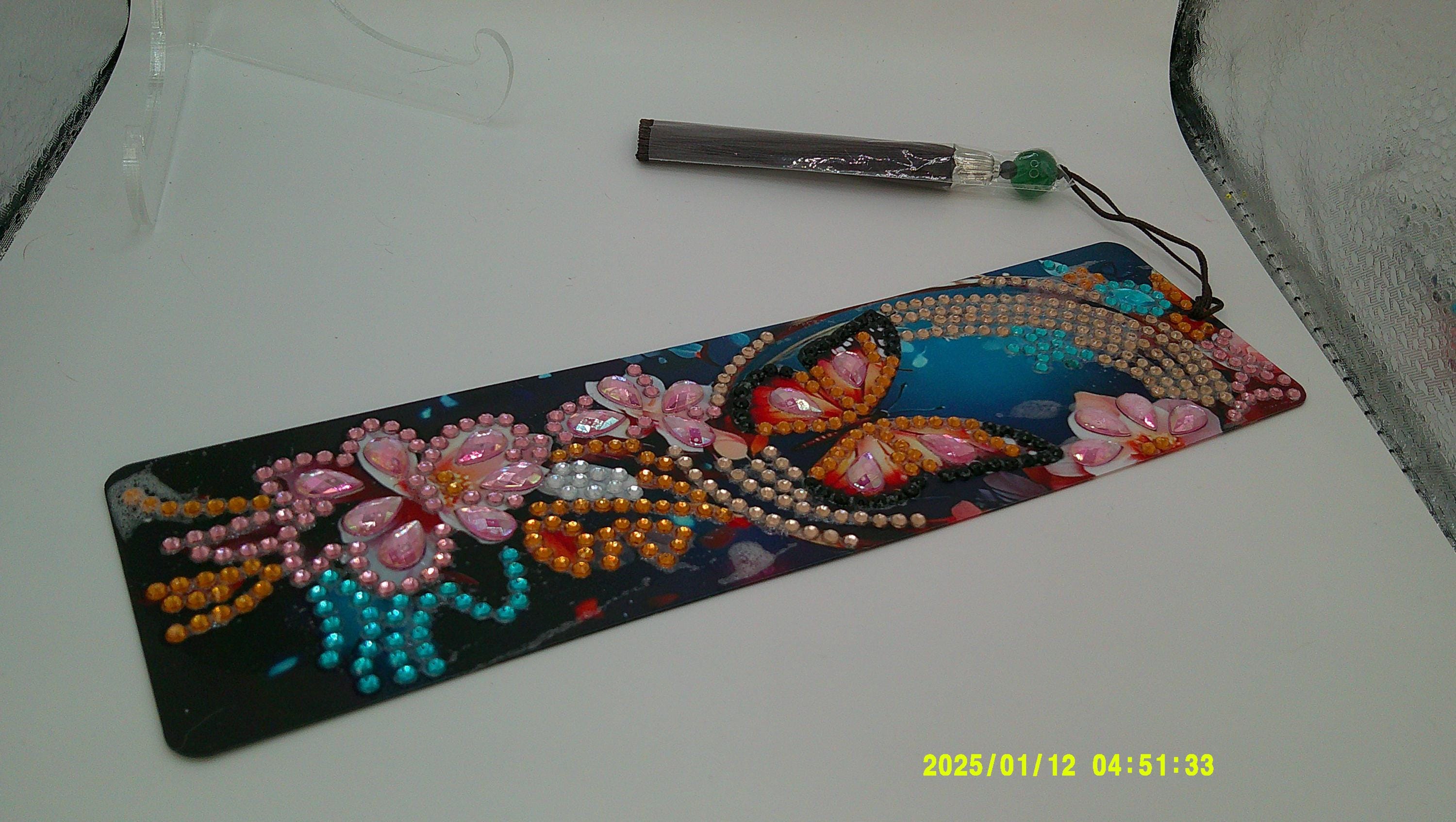 Colorful Butterfly Mosaic Bookmark | Vibrant Rhinestone Diamond Art