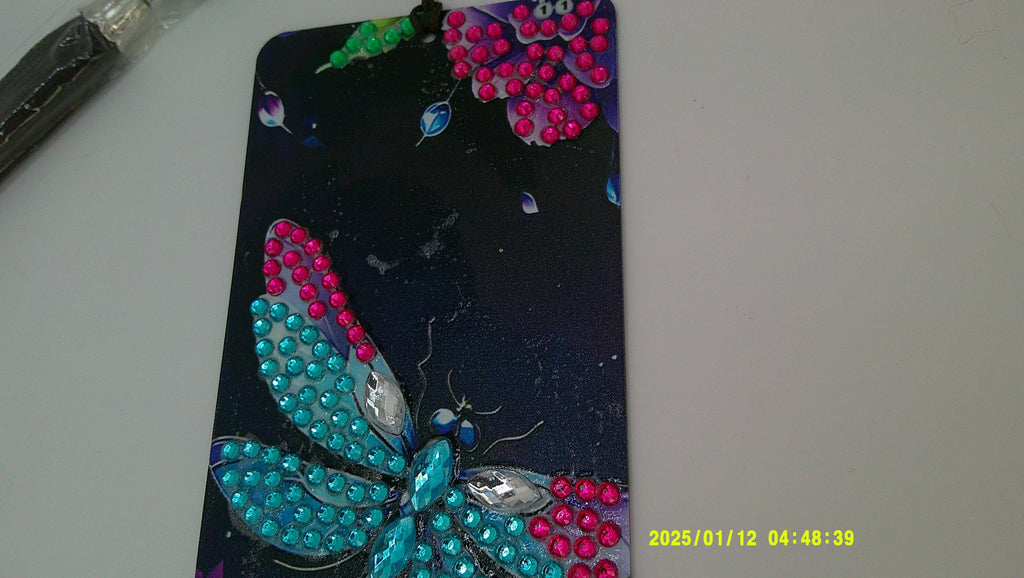 Butterfly Garden Bookmark | Shimmering Diamond Art Flowers
