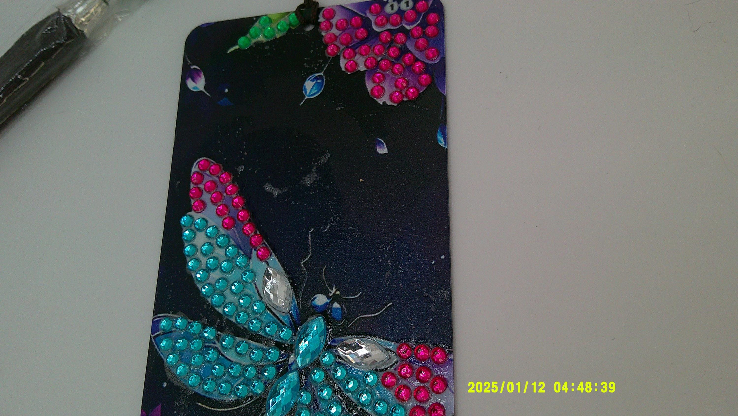 Butterfly Garden Bookmark | Shimmering Diamond Art Flowers