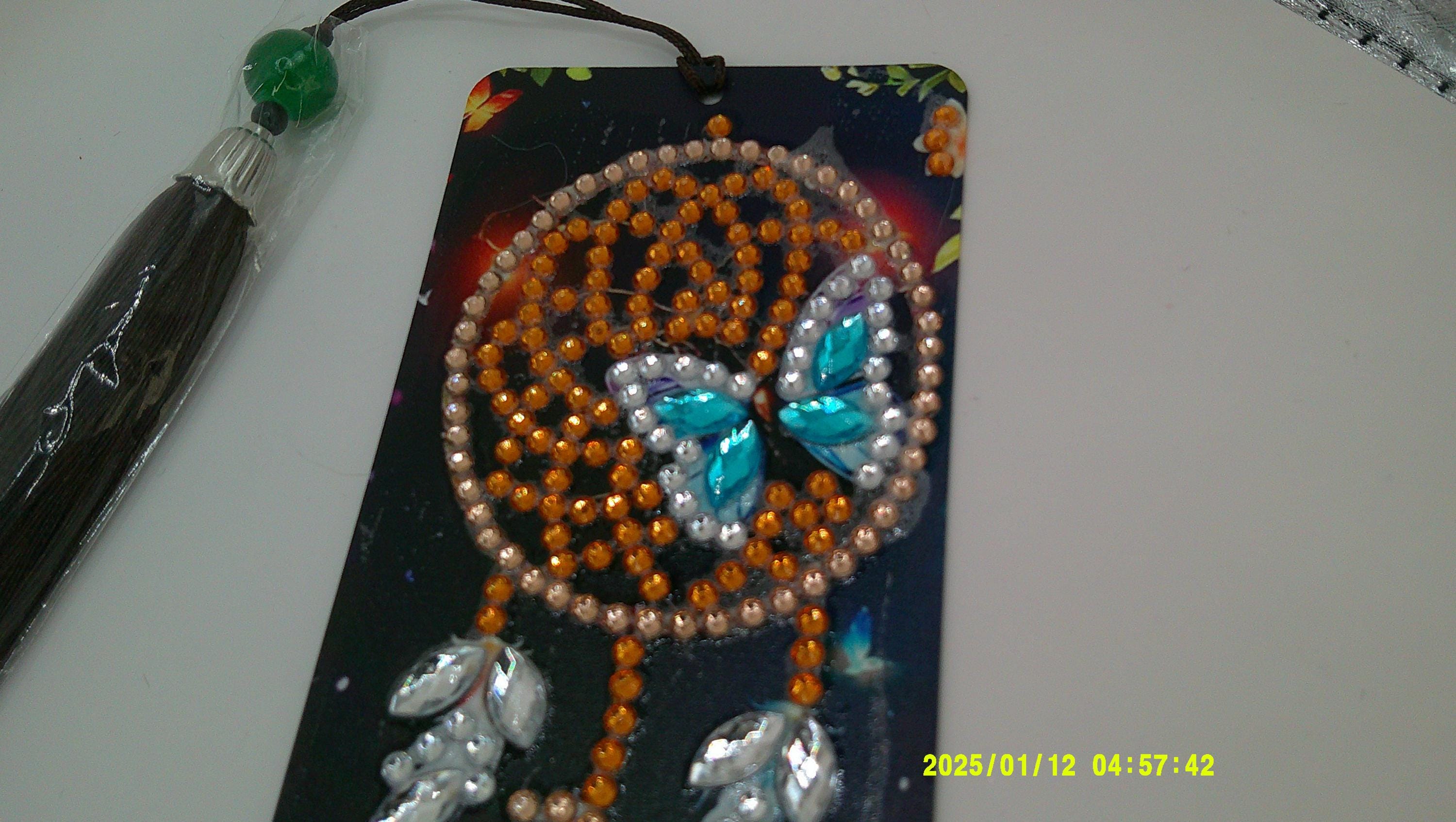 Butterfly Dreamcatcher Diamond Art Bookmark | Sparkling Rhinestone Feathers