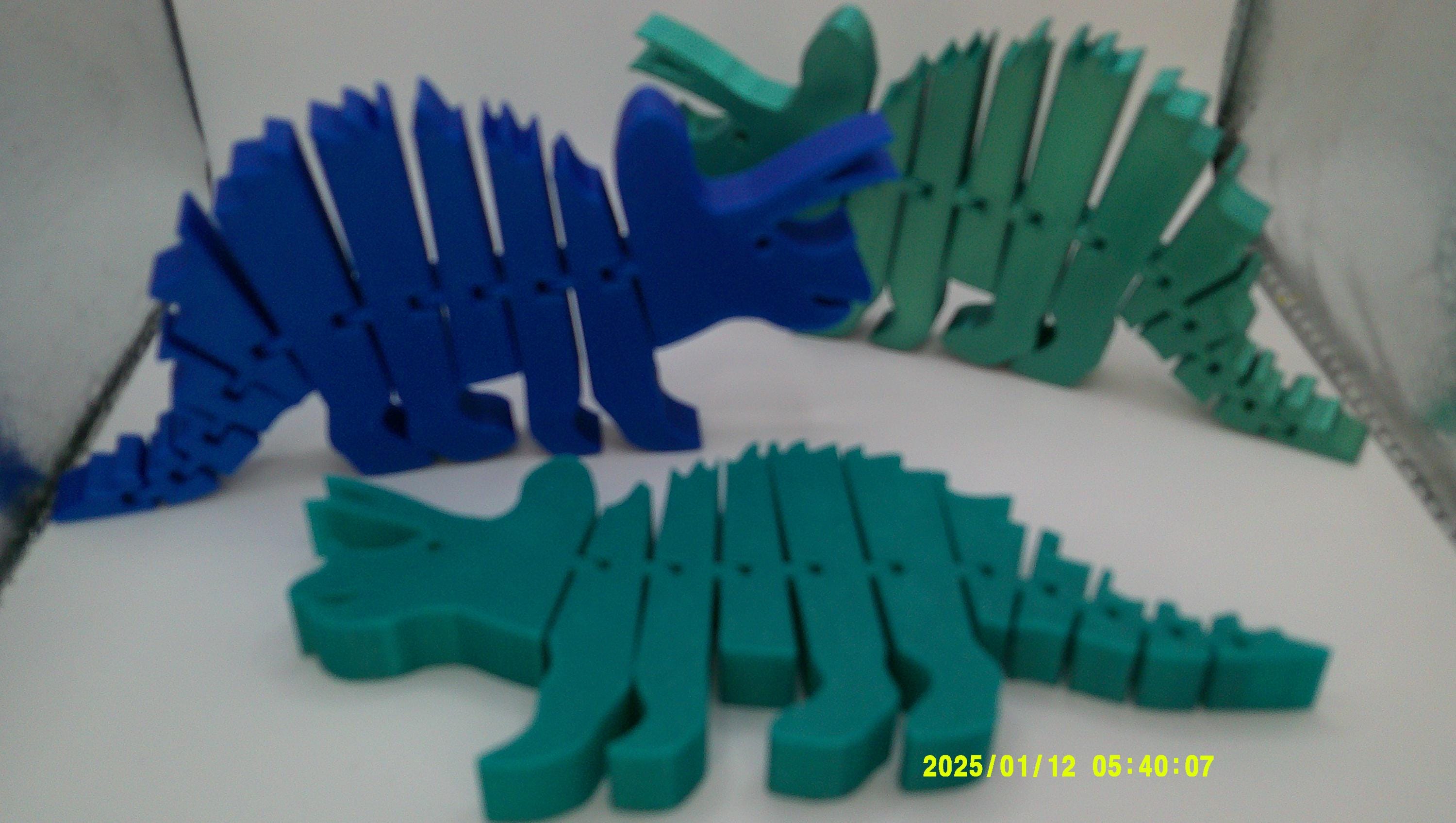Articulated Triceratops Dinosaur Toy, 3D Printed Flexi Critter
