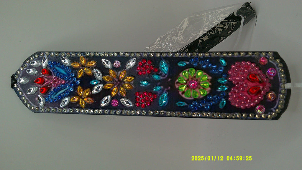 Colorful Floral Diamond Art Bookmark | Vibrant Rhinestone Mosaic